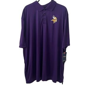 NFL Fanatics Minnesota Vikings Purple Chest Logo Polo Shirt NWT ~ Men's 4XL